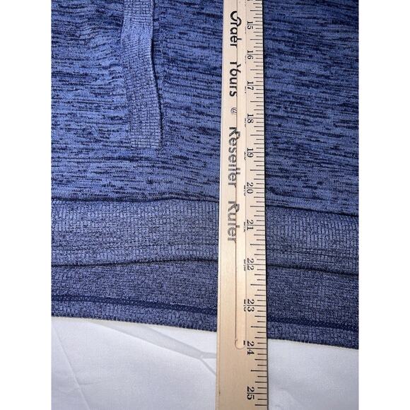 ATHLETA Sweatshirt Size S Blue Heathered Techie Blissful Hooded Poncho Pullover - Picture 9 of 16